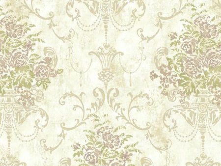 York VR3466 Rhapsody Floral Urn Wallpaper Fashion