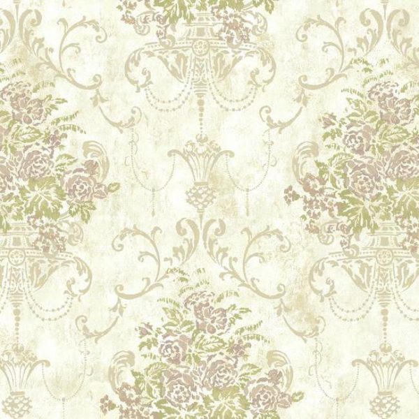 York VR3466 Rhapsody Floral Urn Wallpaper Fashion