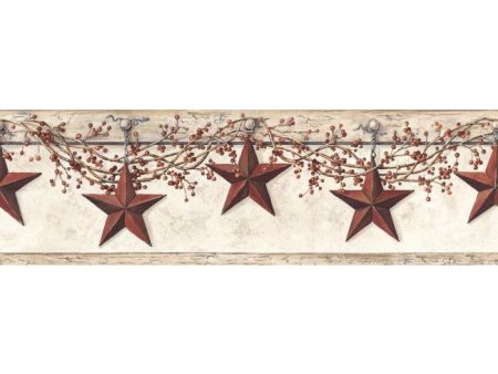 York Wallpaper HK4664BD Folk Heart II Hanging Star Border Online Hot Sale