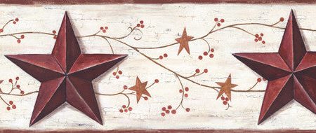 York Wallpaper CB5501BD Hearts & Crafts III Barn Star & Vine Border Online