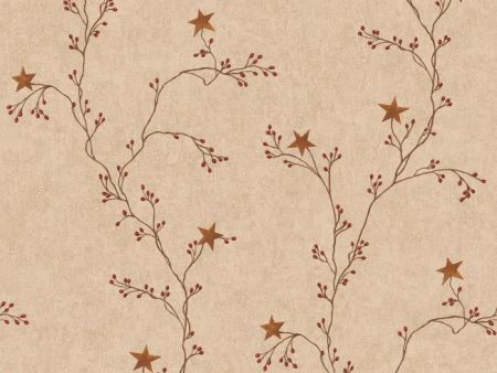 York RF3527 Faith, Hope, and Love Star Berry Vine Wallpaper Hot on Sale