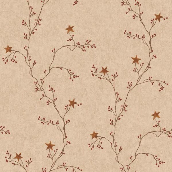 York RF3527 Faith, Hope, and Love Star Berry Vine Wallpaper Hot on Sale