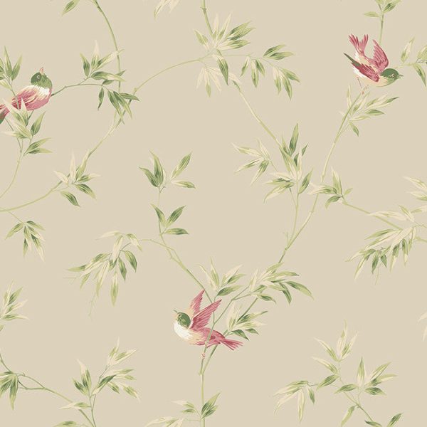 York YV8937 Ashford House Blooms Songbirds Wallpaper Hot on Sale