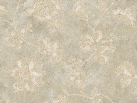 York RE9059 Vintage Patina Damask Document Wallpaper Online