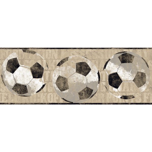 York Wallpaper ZB3170BD Boys Will Be Boys Soccer Ball Border Fashion