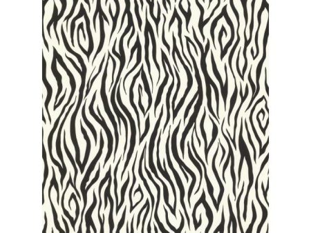 York RU8166 Black & White Book Zebra Skin Wallpaper Cheap