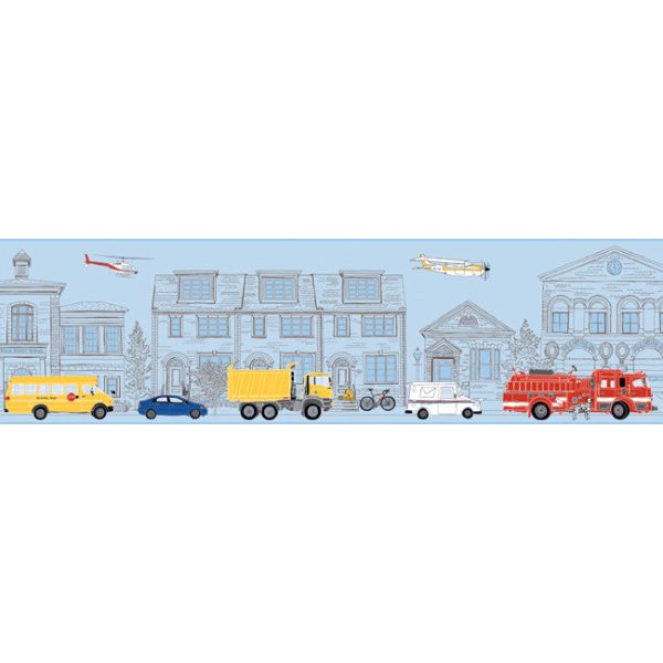 York Wallpaper ZB3145BD Boys Will Be Boys LG Main Street Border Supply