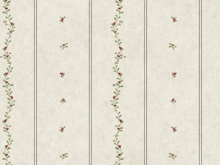 York YC3361 Welcome Home Mini Leaves Stripe Wallpaper Hot on Sale