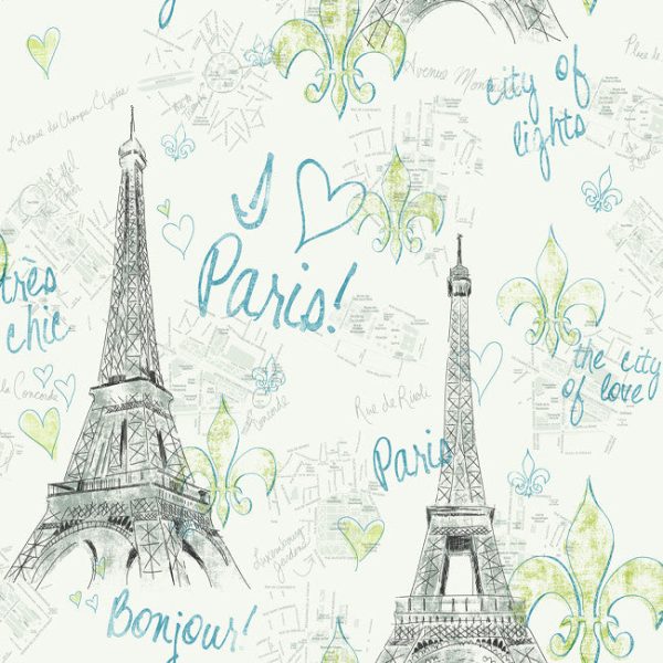 York PW3908 Girl Power 2 Paris Wallpaper Cheap