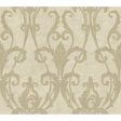 York TG1905 Beige Book Ogee Damask Wallpaper For Cheap