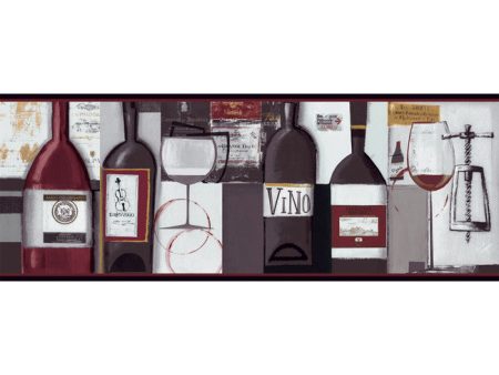 York Wallpaper BG1682BD Border Portfolio II Contemporary Wine Border For Discount