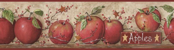 York Wallpaper CB5559BD Hearts & Crafts III Apple Border For Discount