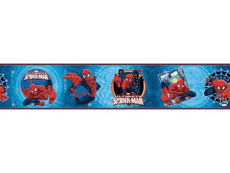 York Wallpaper ZB3262BD Boys Will Be Boys Ultimate Spiderman Badge Border Discount