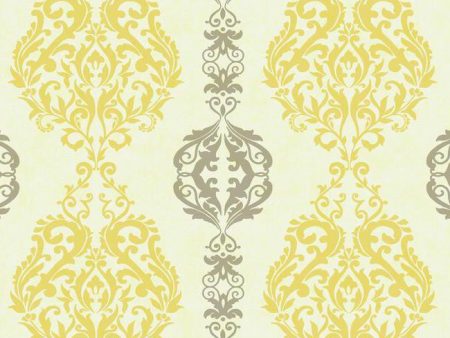 York WB5442 Botanical Fantasy Damask Stripe Wallpaper Online