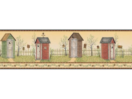 York Wallpaper BG1620BD Border Portfolio II Country Outhouse Border on Sale