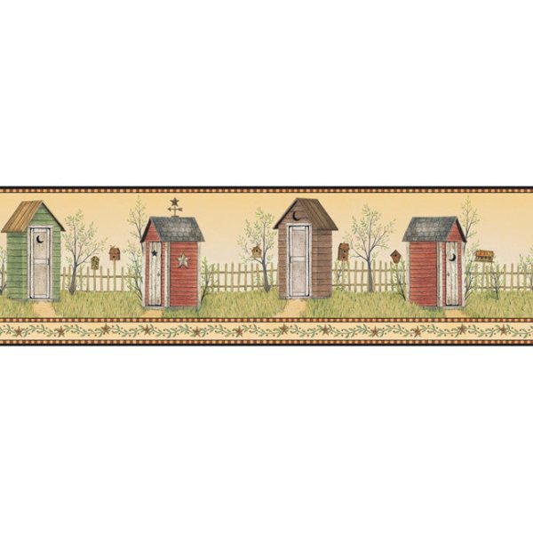 York Wallpaper BG1620BD Border Portfolio II Country Outhouse Border on Sale