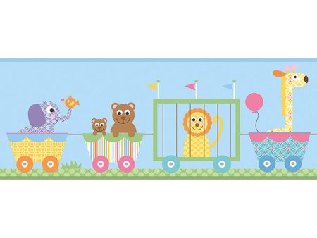 York Wallpaper YS9146BD Peek-A-Boo Circus Train Border Online now