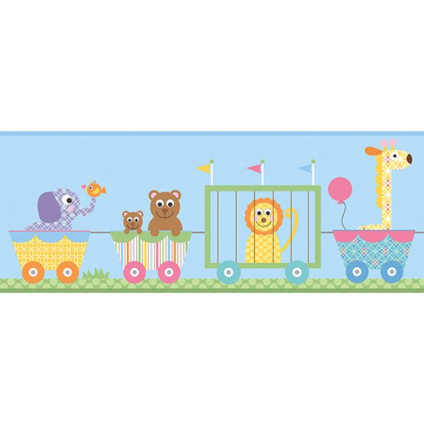 York Wallpaper YS9146BD Peek-A-Boo Circus Train Border Online now