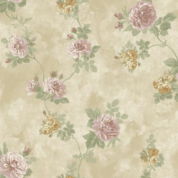 York NV6087 Baton Rouge Vintage Rose Wallpaper Discount