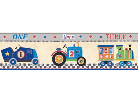 York Wallpaper YS9131BD Peek-A-Boo Cars 1, 2, 3 Border Online Sale