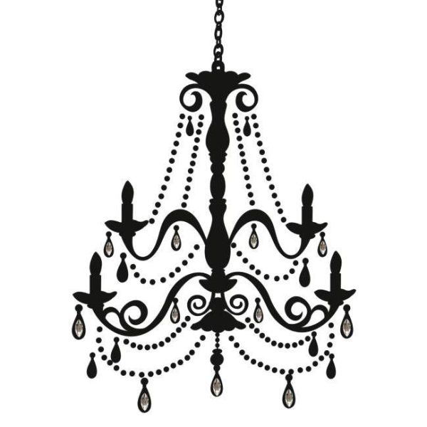 York Wallpaper RMK1805GM Border Book Chandelier with Gems Wall Decal Online Hot Sale