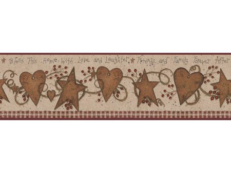 York Wallpaper YC3331BD Welcome Home Love & Laughter Tin Star Border Supply