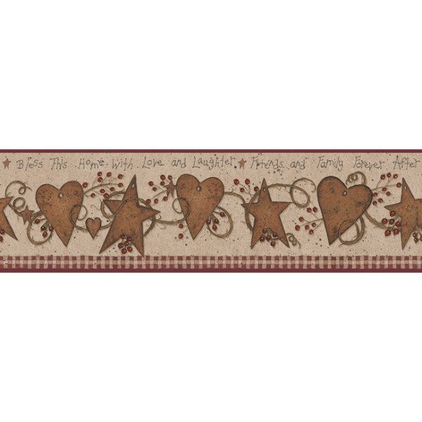 York Wallpaper YC3331BD Welcome Home Love & Laughter Tin Star Border Supply