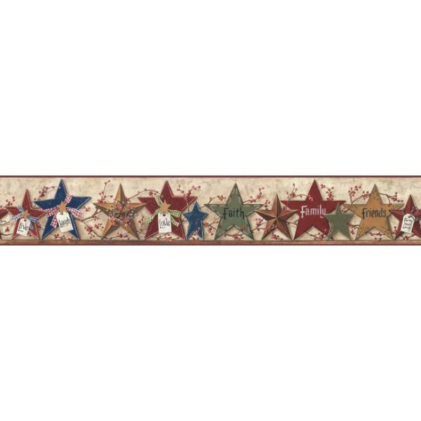 York Wallpaper CB5505BD Hearts & Crafts III Decorative Stars Border Sale