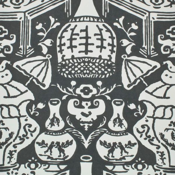 Clarence House Wallpaper 6801-20 The Vase Charcoal Online Hot Sale