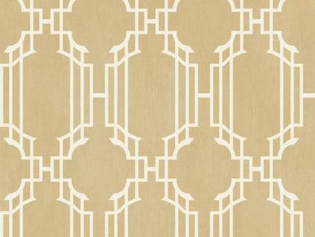 York AD8194 Orange & Yellow Book Trellis With Stripe Wallpaper Online Sale