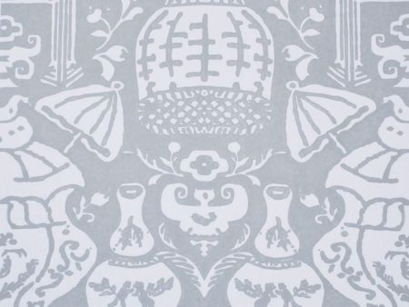 Clarence House Wallpaper 6801-15 The Vase Grey Blue Supply