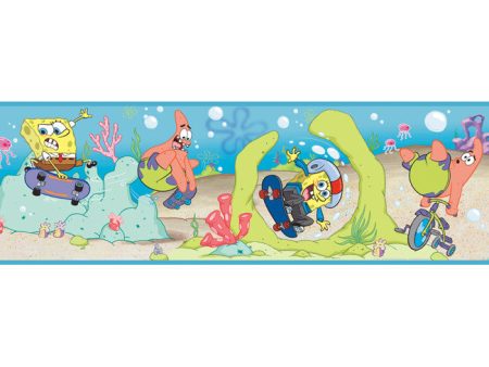 York Wallpaper ZB3249BD Boys Will Be Boys Sponge Bob Border For Cheap