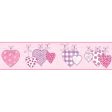 York Wallpaper YS9159BD Peek-A-Boo Clothesline Of Patterned Hearts Border Sale