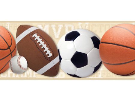 York Wallpaper ZB3181BD Boys Will Be Boys Sports Ball Border For Cheap