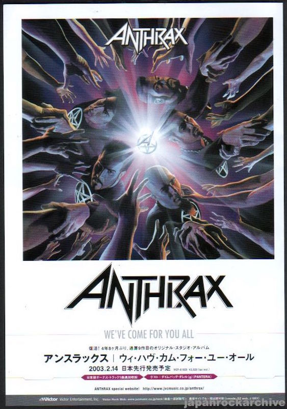 Anthrax 2003 03 We ve Come For You All Japan album promo ad For Cheap