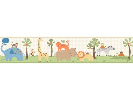 York Wallpaper YS9168BD Peek-A-Boo Jungle Friends Border For Cheap