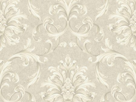 York RE9094 Vintage Patina Ornate Scroll Damask Wallpaper Supply