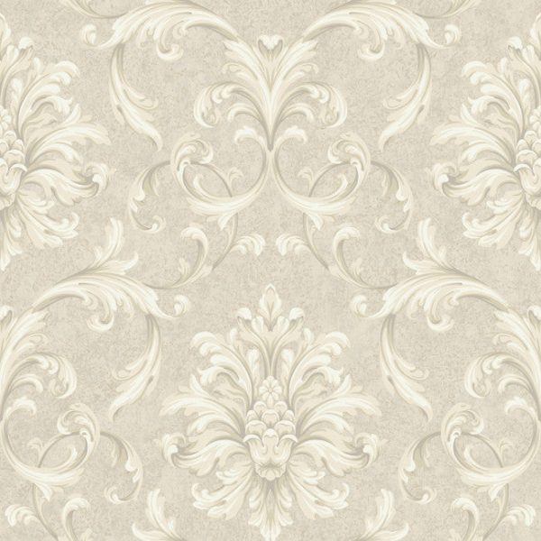 York RE9094 Vintage Patina Ornate Scroll Damask Wallpaper Supply