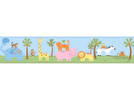 York Wallpaper YS9169BD Peek-A-Boo Jungle Friends Border Online Hot Sale