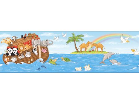 York Wallpaper YS9174BD Peek-A-Boo Noah s Ark Border Online Sale