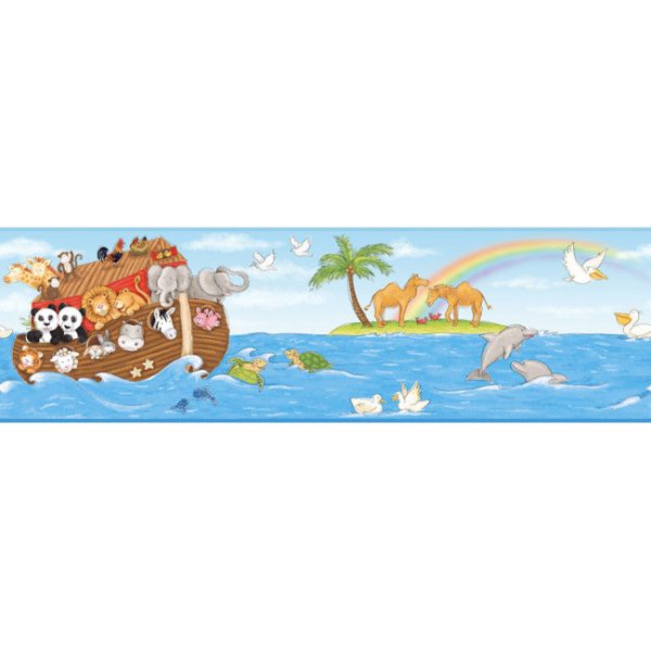 York Wallpaper YS9174BD Peek-A-Boo Noah s Ark Border Online Sale