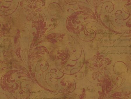 York WW4496 Metallics Book Scroll Texture Wallpaper Online Hot Sale