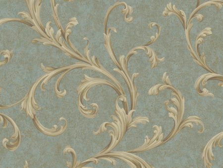 York RE9099 Vintage Patina Two Color Scroll Wallpaper Supply