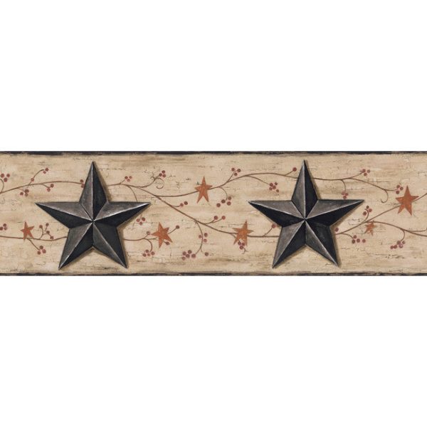 York Wallpaper BG1632BD Border Portfolio II Barn Star & Vine Border Online Hot Sale