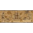 York Wallpaper ZB3103B Boys Will Be Boys Pirate Map Border For Sale