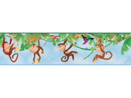 York Wallpaper ZB3217BD Boys Will Be Boys Monkey Border Online Hot Sale