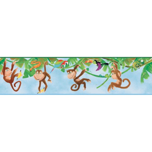 York Wallpaper ZB3217BD Boys Will Be Boys Monkey Border Online Hot Sale