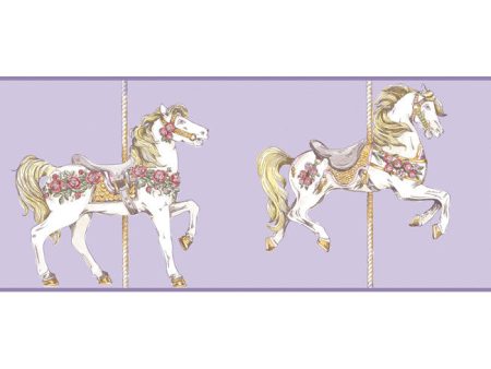 York Wallpaper YS9137BD Peek-A-Boo Toile Carousel Horse Border Online