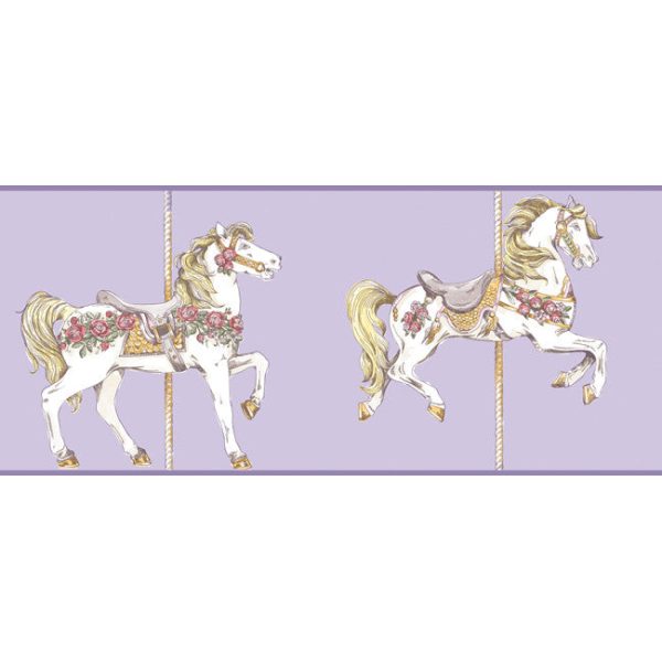 York Wallpaper YS9137BD Peek-A-Boo Toile Carousel Horse Border Online