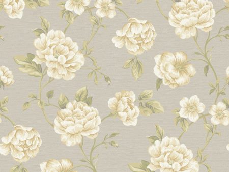 York RE9031 Vintage Patina Peony Vine Wallpaper Cheap